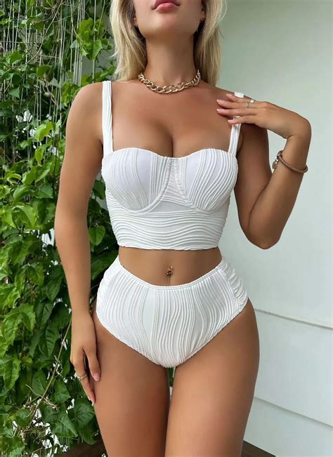 2024 New Wrinkled Underwired Female Swimsuit High Waist Bikini Women