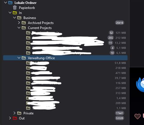 Nachrichten In Lokalen Ordnern In Baumstruktur Sichtbar Und Unsichtbar