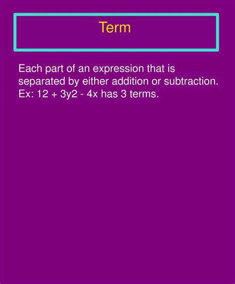 Algebraic Expression A Number Sentence Without An Equal Sign It Will