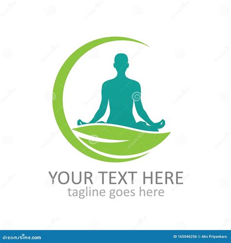 Meditation Health Logo Vector Design Stock Vector Illustration Of