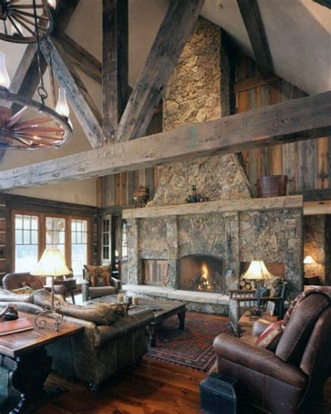 Top 60 Best Rustic Living Room Ideas Vintage Interior Designs