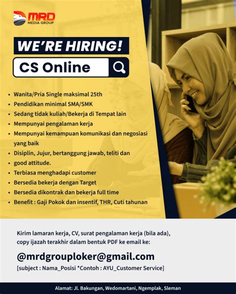 Lowongan Kerja Customer Service Online Di Mrd Media Lokerjogja Id