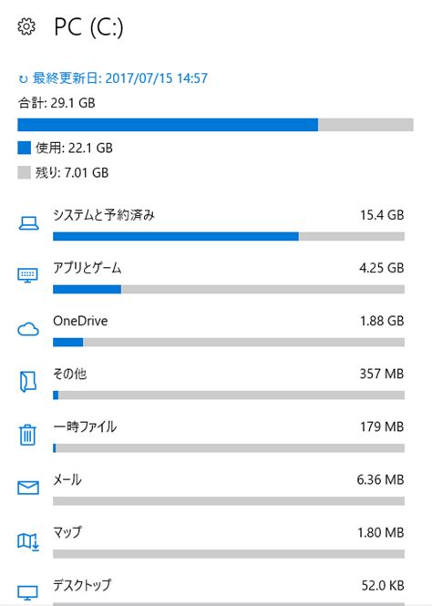 システムと予約済みで空き容量がない Microsoft コミュニティ