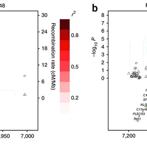 Regional Plots Of The Association Results From The Discovery Sample And