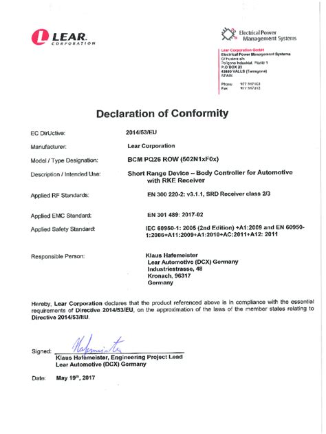 Fillable Online EU Declaration Of Conformity DOC Robert Bosch GmbH