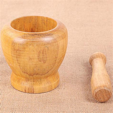 Wooden Mortar And Pestle Set Wooden Spice Pepper Crusher Herbs Grinder Garlic Zj Ebay