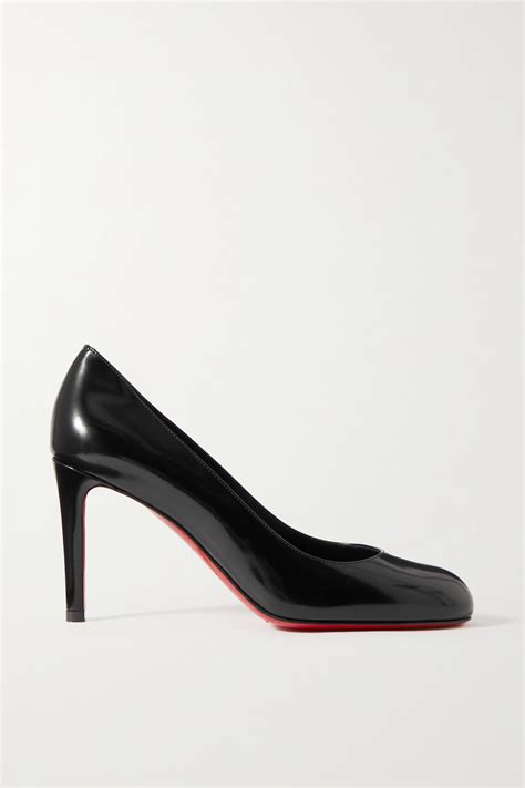 Christian Louboutin Pumppie 85 Glossed Leather Pumps In Black Lyst Uk