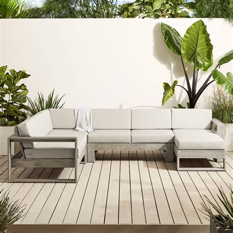 Portside Outdoor 4 Piece Chaise Sectional West Elm Modern Furniture