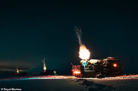 Royal Marines Fire Mortar Rounds And Light Up Arctic Night Sky While On