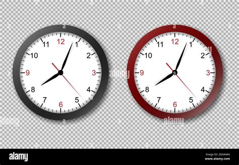 Realistic Office Clock Wall Round Watches With Time Arrows And Clock