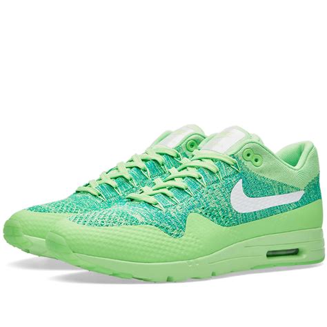 Nike W Air Max 1 Ultra Flyknit Voltage Green And White End