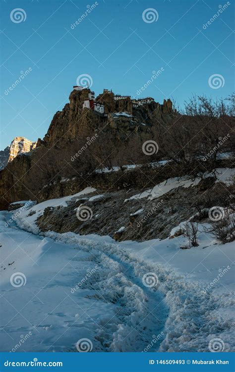 Trek in Himalayas. Sunrise in Village in Himalayas in India Stock Image ...