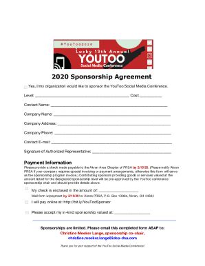 Fillable Online Event Sponsorship 117 Ideas For 2020 Event Manager