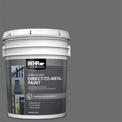 BEHR PREMIUM 5 Gal 770F 5 Dark Ash Semi Gloss Direct To Metal