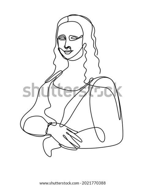 Mona Lisa Line Art Icon Vector Stock Vector (Royalty Free) 2021770388 ...