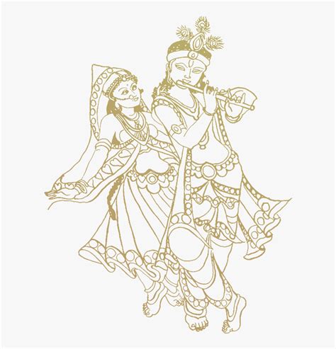 Radha Krishna Line Art