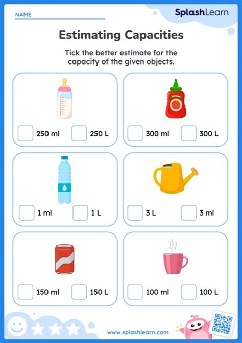 Free capacity measurement worksheet grade 3, Download Free capacity ...