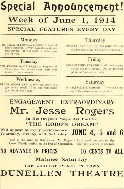 1914Theaterad | Dunellen Historical Society