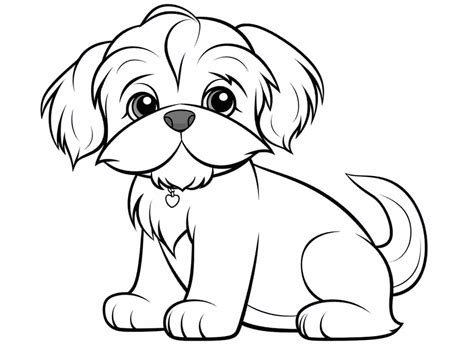 Cutest Shih Tzu Coloring Page Coloring Page