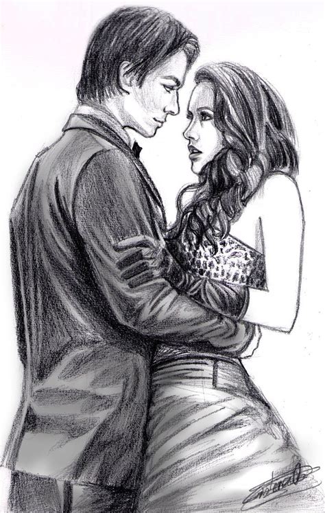 Damon And Elena By Acrosstars22 Vampire Diaries Stefan Vampire Diaries