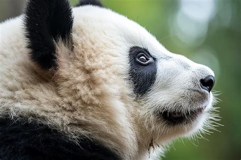 Um Urso Panda Um Olho Preto E Um Rosto Branco Uma Mancha Preta