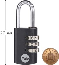 Yale Ye Cb Mm Black Aluminium Combination Padlock Ye Cb Bk