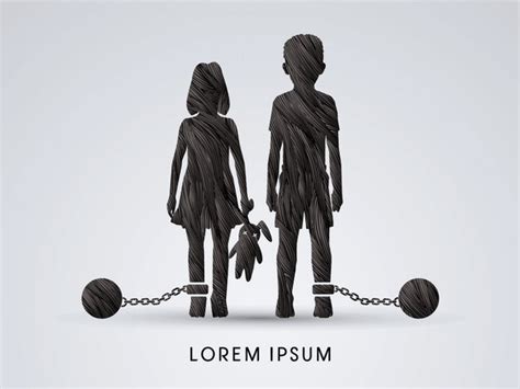 children chained   royalty  licensable stock vectors