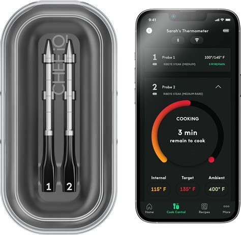 CHEF iQ Thermomètre à viande intelligent sans fil avec 2 sondes ultra