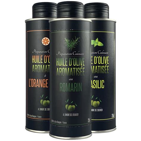 Coffret de 3 huiles d olive aromatisées A l Ombre de l Olivier Achat