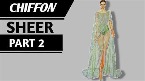 How To Draw Chiffon Fabric Sheer Fabric Rendering Part 2 Fashion