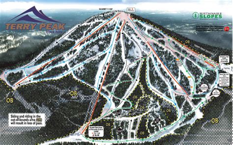 Terry Peak Ski Area Ski Trail Map - Lead South Dakota United States ...