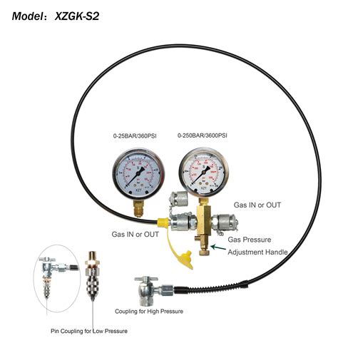 XZT S2 Nitrogen Gas Charging Kit For Shock Schrader Shock Pressure Test