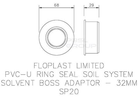 Floplast Solvent Weld Soil Boss Adaptor Mm Black