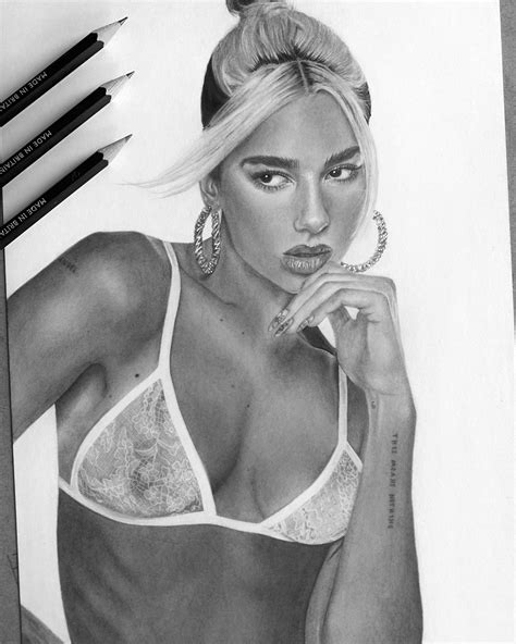 Dua Lipa Realistic Portrait Pencil Drawing Graphite Pencils Art Portrait Drawing Portrait