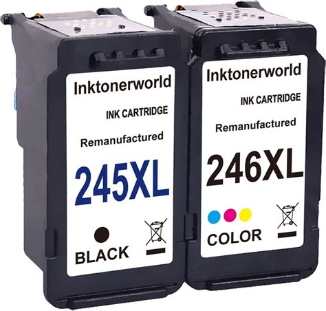 Inktonerworld Remanufactured Ink Cartridge Replacement For Canon Pg 245xl Cl 246xl