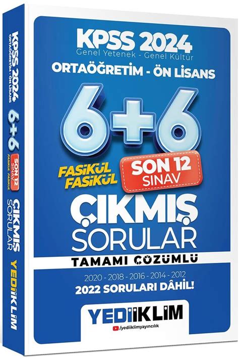 Yediiklim KPSS 2024 Genel Yetenek Genel Kültür Ortaöğretim Ön Lisans