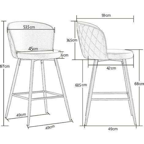 Jymtom Lot De Tabourets De Bar Chaises En Velours Si Ge Rembourr E