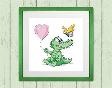 Buy 2 Get 1 Free Crocodile Cross Stitch Pattern Pdf T Baby Etsy