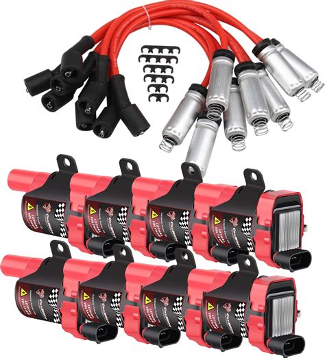 D581 Square Coil Pack 24000volts With 8mm Spark Plug Wires Fits For Ls Series