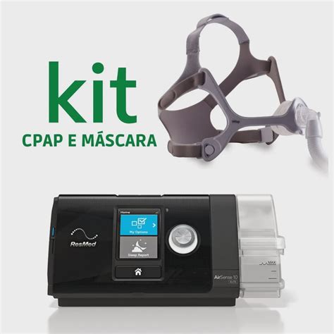 Kit Cpap S10 Airsense Elite Máscara Nasal Wisp Base Tecido Tam U Submarino