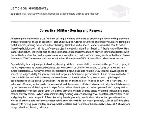 ⇉corrective Military Bearing And Respect Essay Example Graduateway