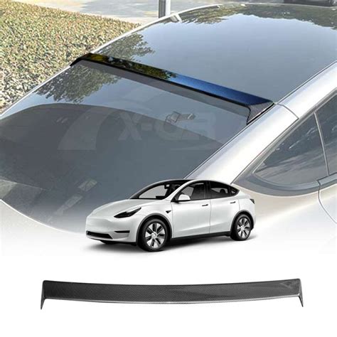 Carbon Fiber Style Roof Spoiler For Tesla Model Y Rear Window