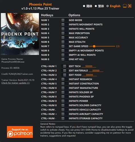 Phoenix Point Trainer - FLiNG Trainer - PC Game Cheats and Mods