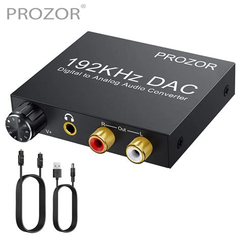 PROZOR Conversor De Udio Digital Para Anal Gico 192KHz Volume Ajust Vel