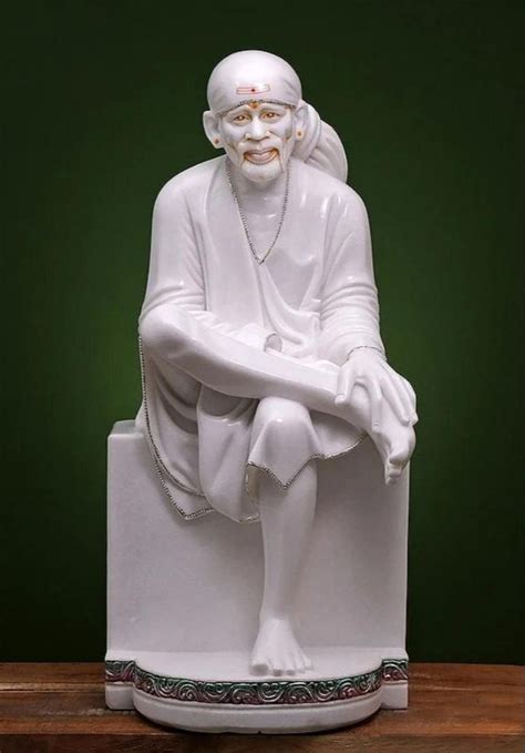 White Plain Marble Lord Sai Baba Statue For Worship Size Feet At