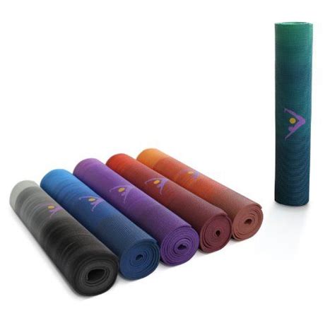 The Yoga Mat Is Lined Up Next To A Roll Of Yoga Mats With Different Colors