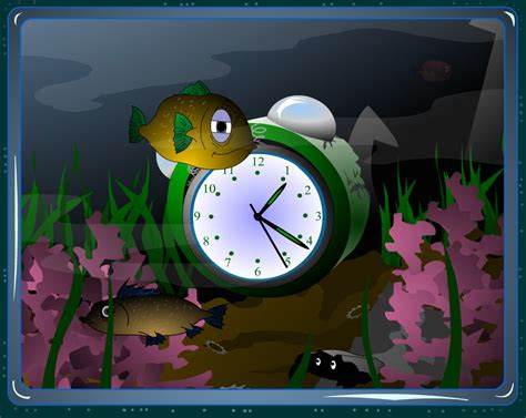 Sreenshot 7art Underwater Clock Screensaver 11 Screen Saver Desktop