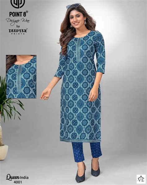 Deeptex Queen India Vol Cotton Wholesale Kurti With Pant Catalog