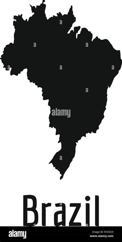 Mapa De Brasil En Negro Simple Ilustración De Brasil Mapa Vector