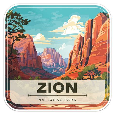 Zion National Park Sticker Car Bumper Decal Etsy